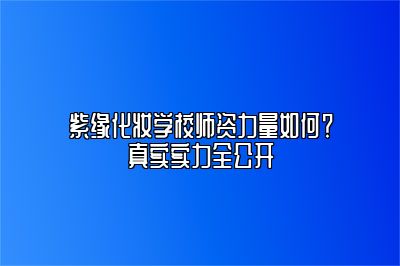 紫缘化妆学校师资力量如何?真实实力全公开