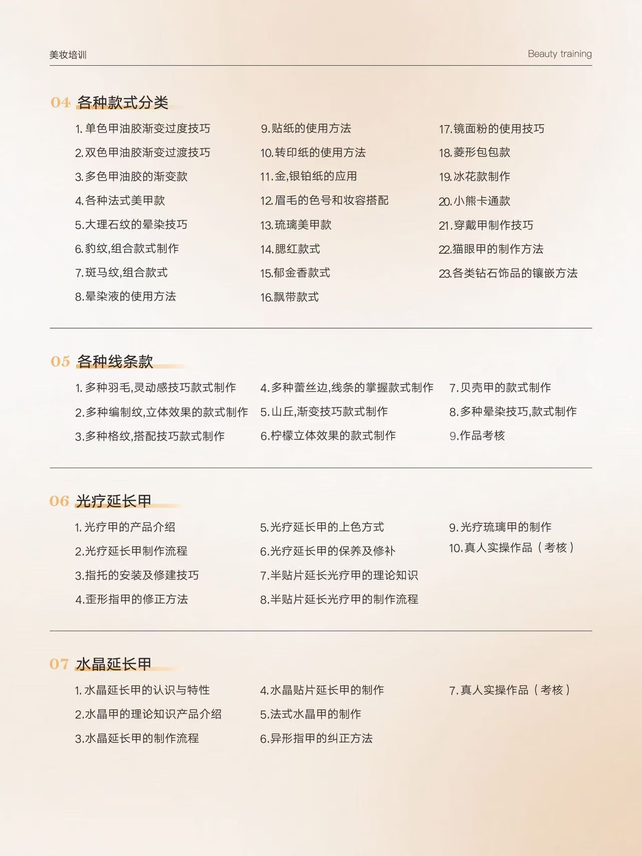 名赫美业美甲专科全能班