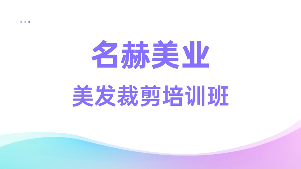名赫美发裁剪培训班 